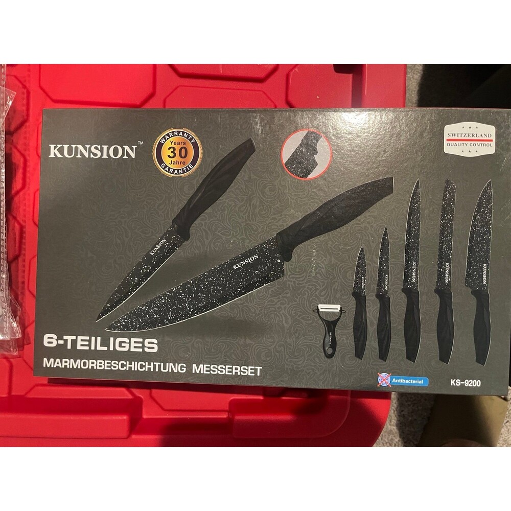 Kunsion 6 Piece Marble Coated Knife Set KS-9200 New
